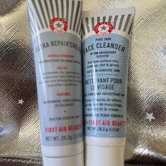 FIRST AID BEAUTY FAB 3 PC TRAVEL SET ULTRA REPAIR CREAM CLEANSER MAKEUP bag CASE - Picture 2 of 4